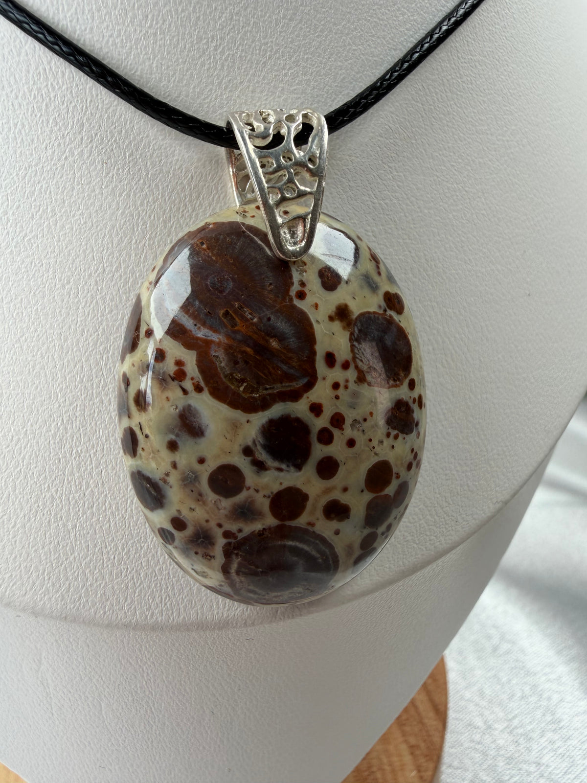 Poppy Jasper Oval Pendant
