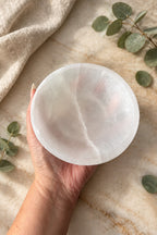 Hand Carved Selenite Crystal Bowl