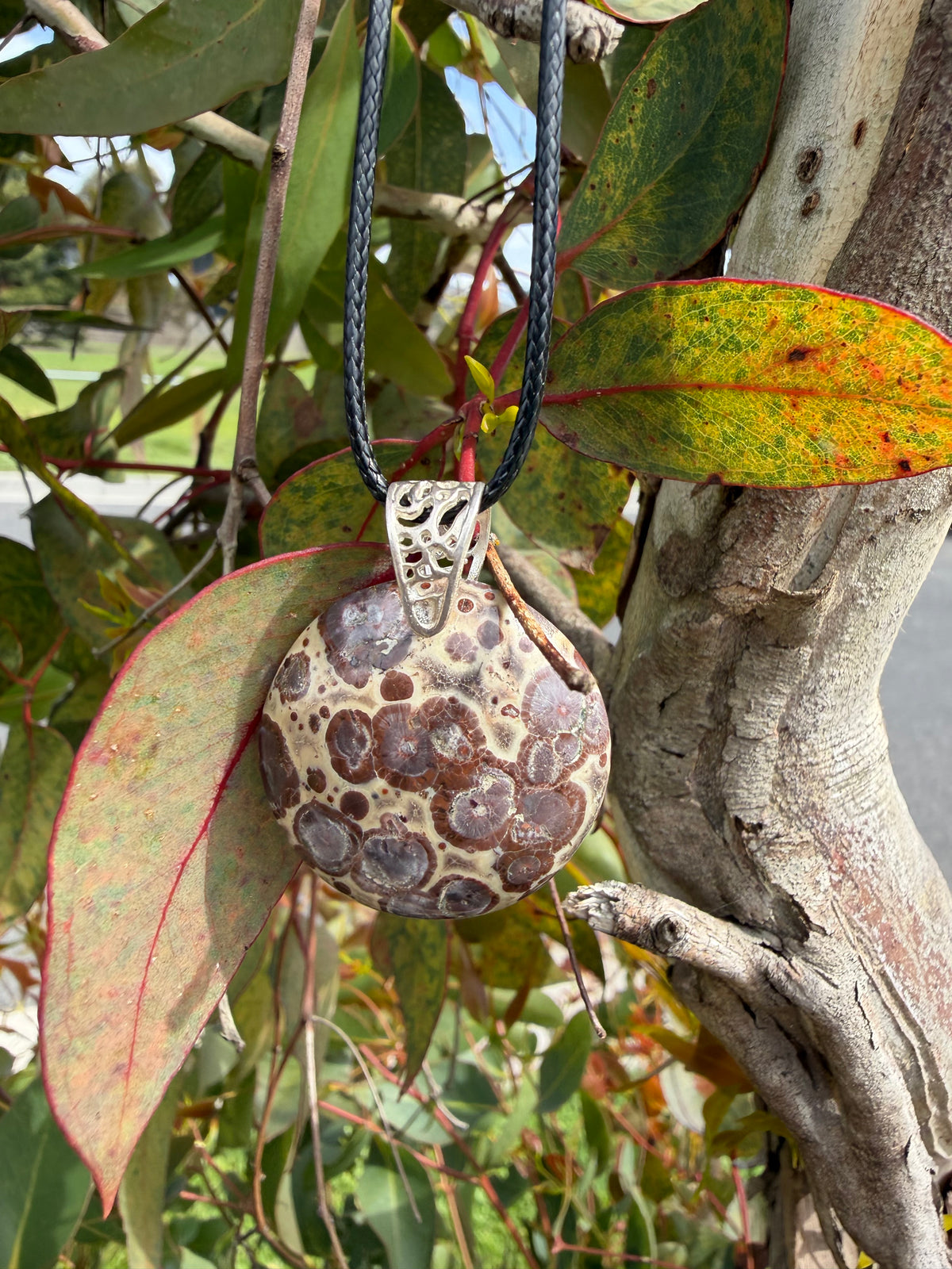 Poppy Jasper Pendant Round on Gumtree