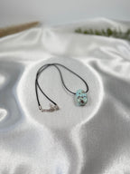 Natural Larimar Stone Pendant Necklace on Cord