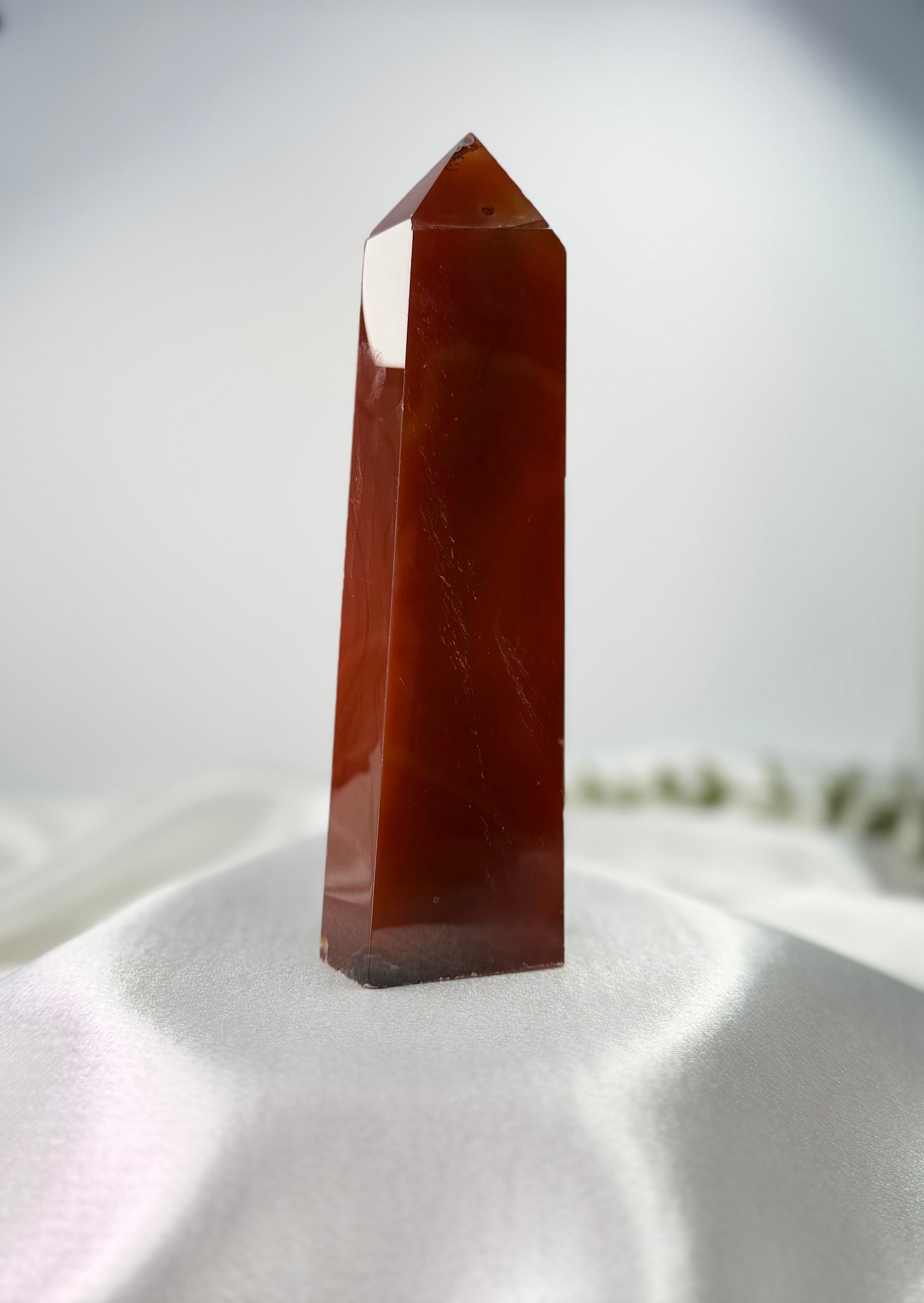 Polished Carnelian Crystal Tower Point
