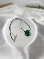 Malachite pendant stone necklace