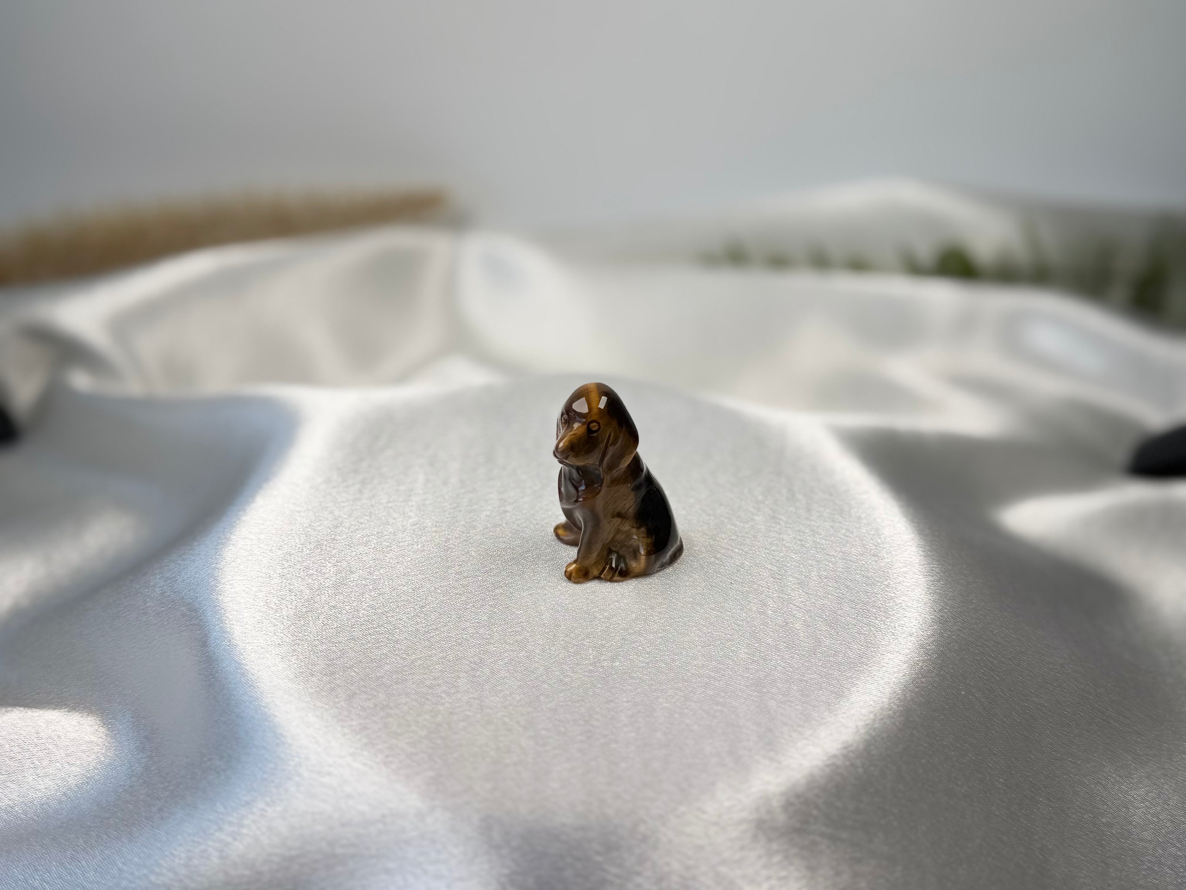 Tigers Eye - Dog Carving