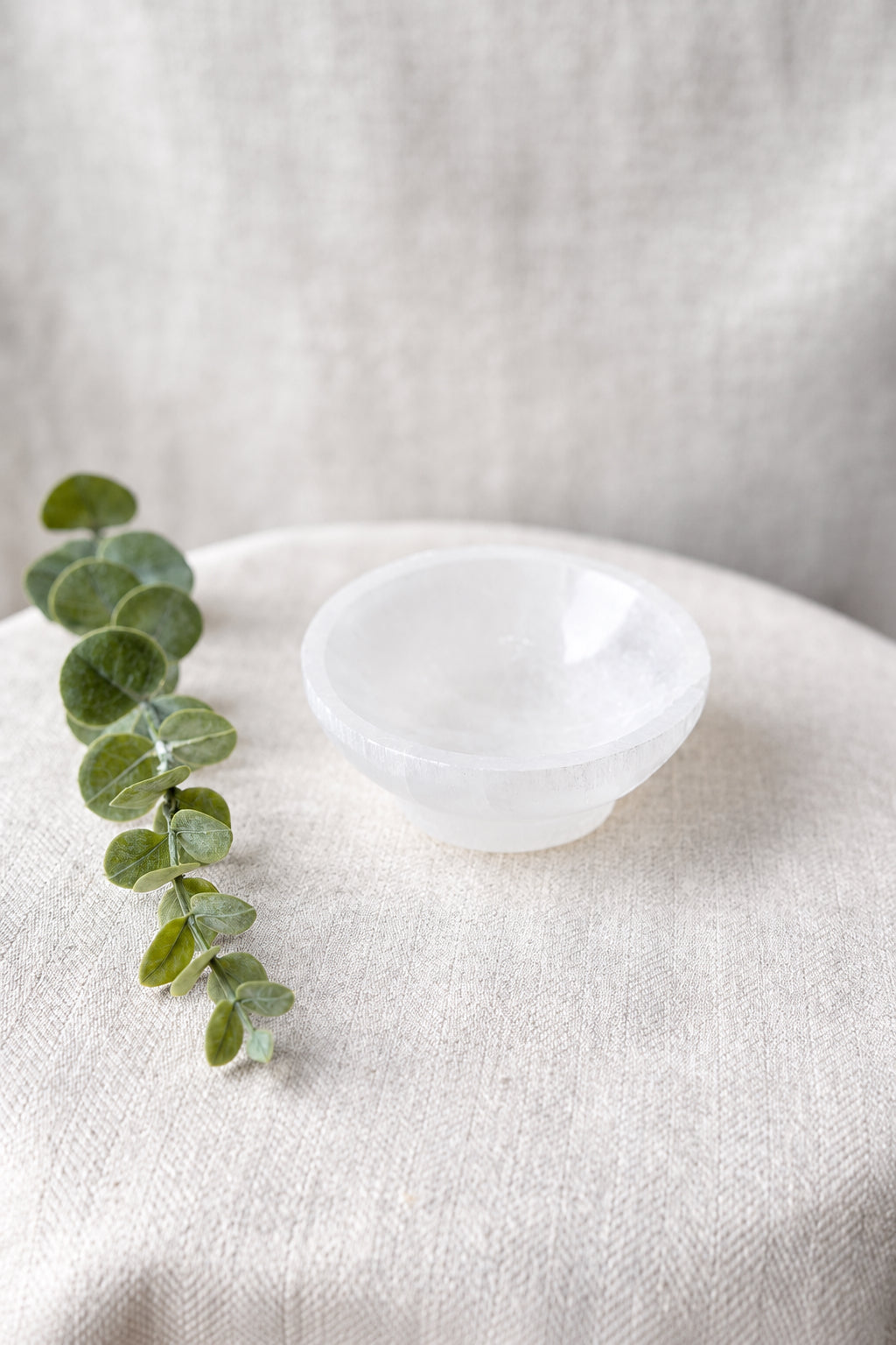 Hand Carved Selenite Crystal Bowl