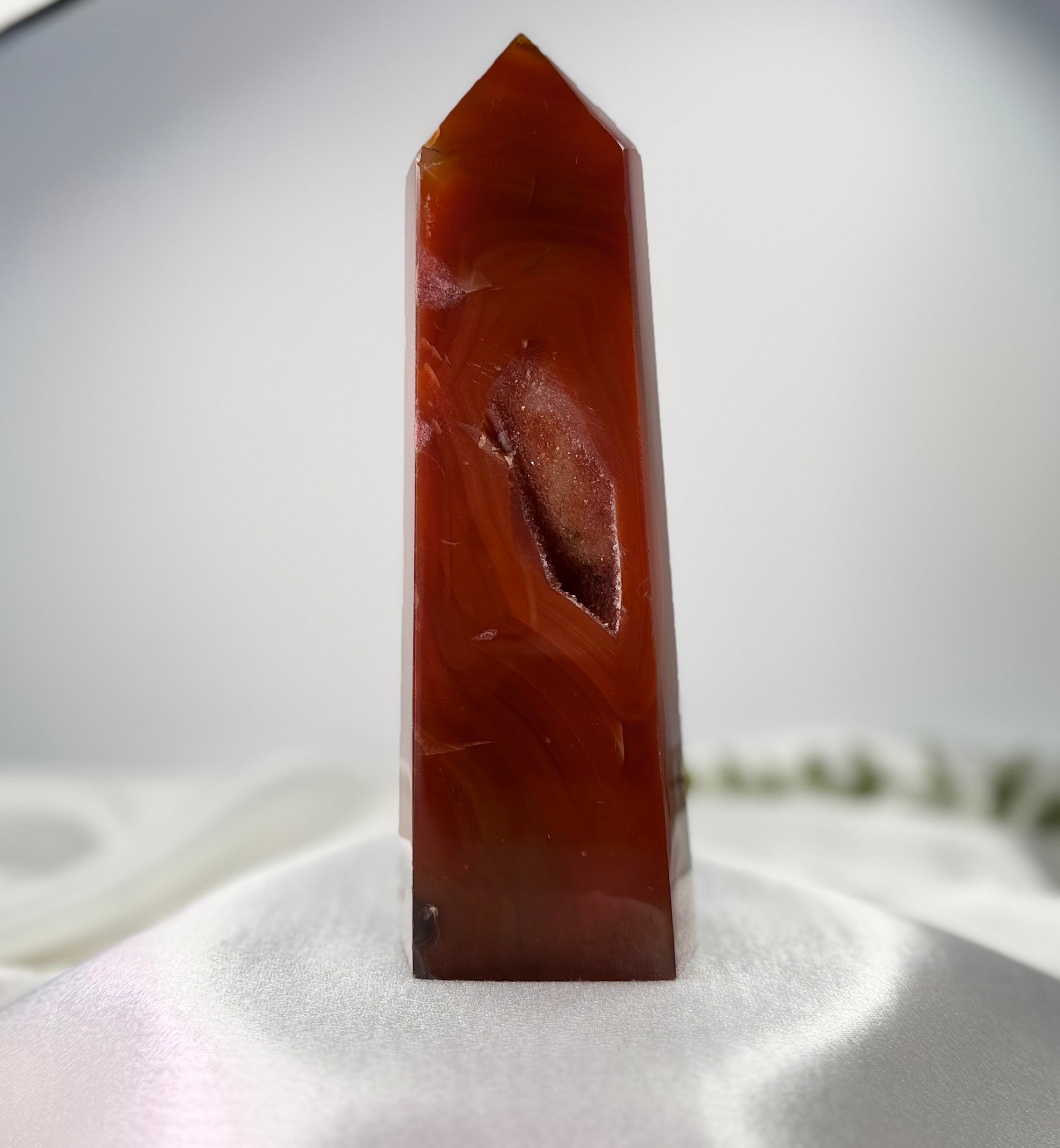 Polished Carnelian Crystal Tower Point