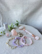 Rose Quartz Facial Roller  Wellness Crystal Gift Set
