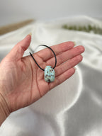 Natural Larimar Stone Pendant Necklace on Cord