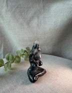 Moss Agate Goddess Meditation Stone Figurine