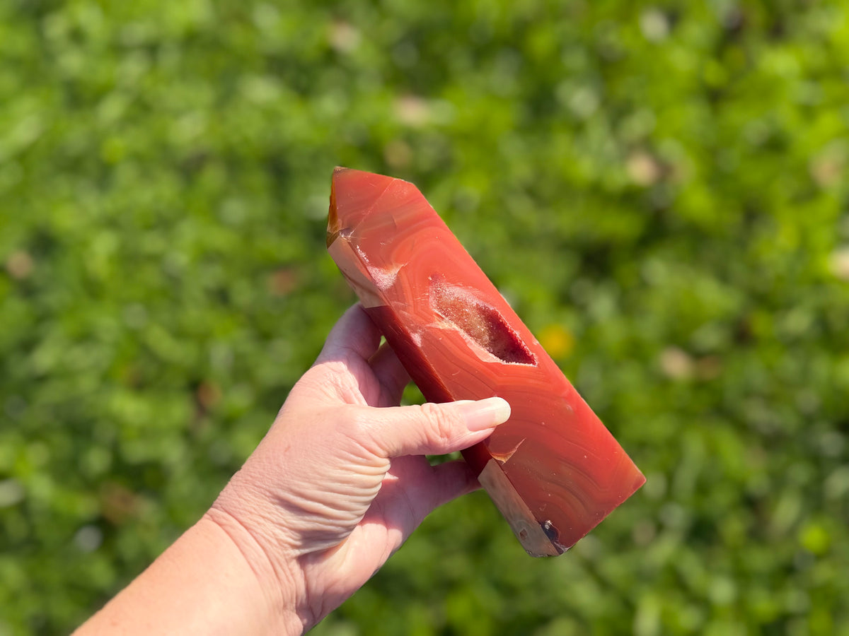 Polished Carnelian Crystal Tower Point