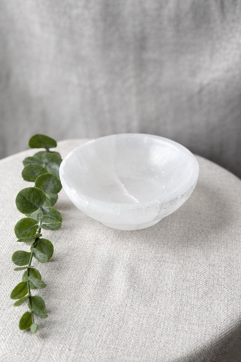 Hand Carved Selenite Crystal Bowl
