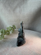 Moss Agate Goddess Meditation Stone Figurine