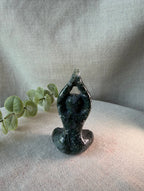 Moss Agate Goddess Meditation Stone Figurine
