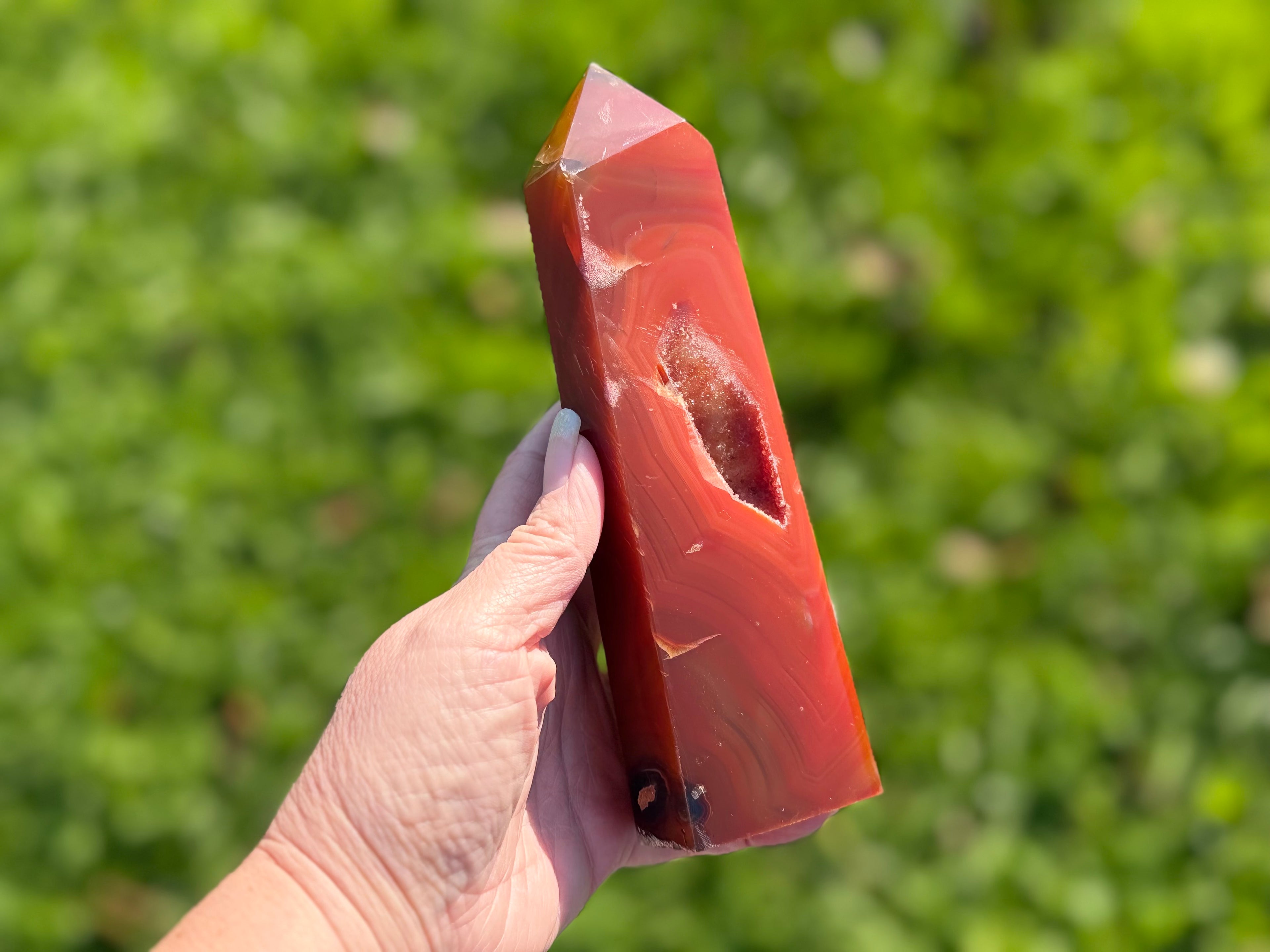 Polished Carnelian Crystal Tower Point