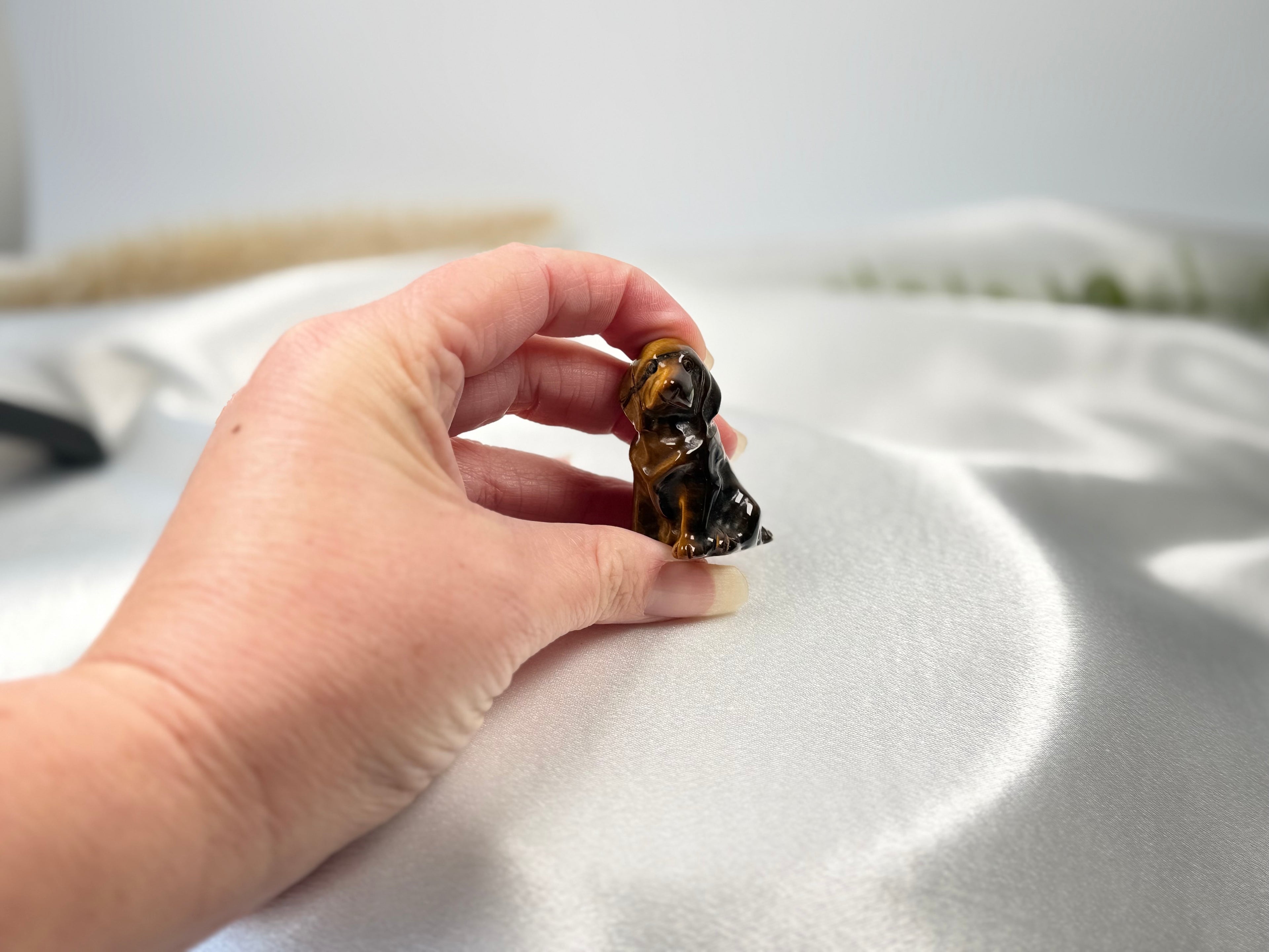 Tigers Eye - Dog Carving