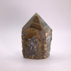 Blue Onyx Polished Crystal Tower Point & Raw Base