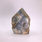 Blue Onyx Polished Natural Crystal Point & Raw Base
