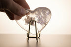 Polished Clear Quartz Crystal Heart - With Phantom