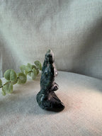 Moss Agate Goddess Meditation Stone Figurine