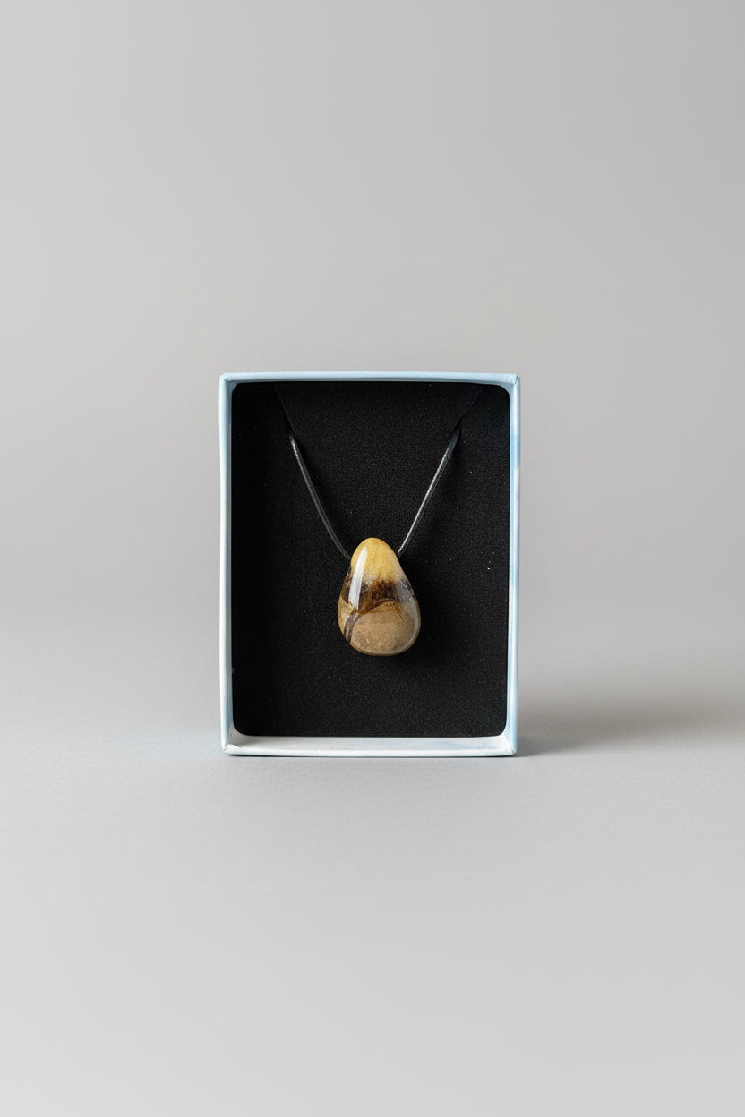 Polished Septarian Stone Pendant Necklace