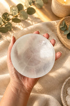 Hand Carved Selenite Crystal Bowl