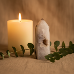 Agate Druzy Tower - Linen, Candle & Eucalyptus