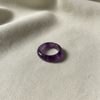 Treasured Energies amethyst crystal sphere holders close up showing purple stone detail