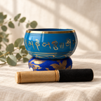 Blue singing bowl hero view