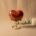 Carnelian heart Crystal on Stand - Social Media