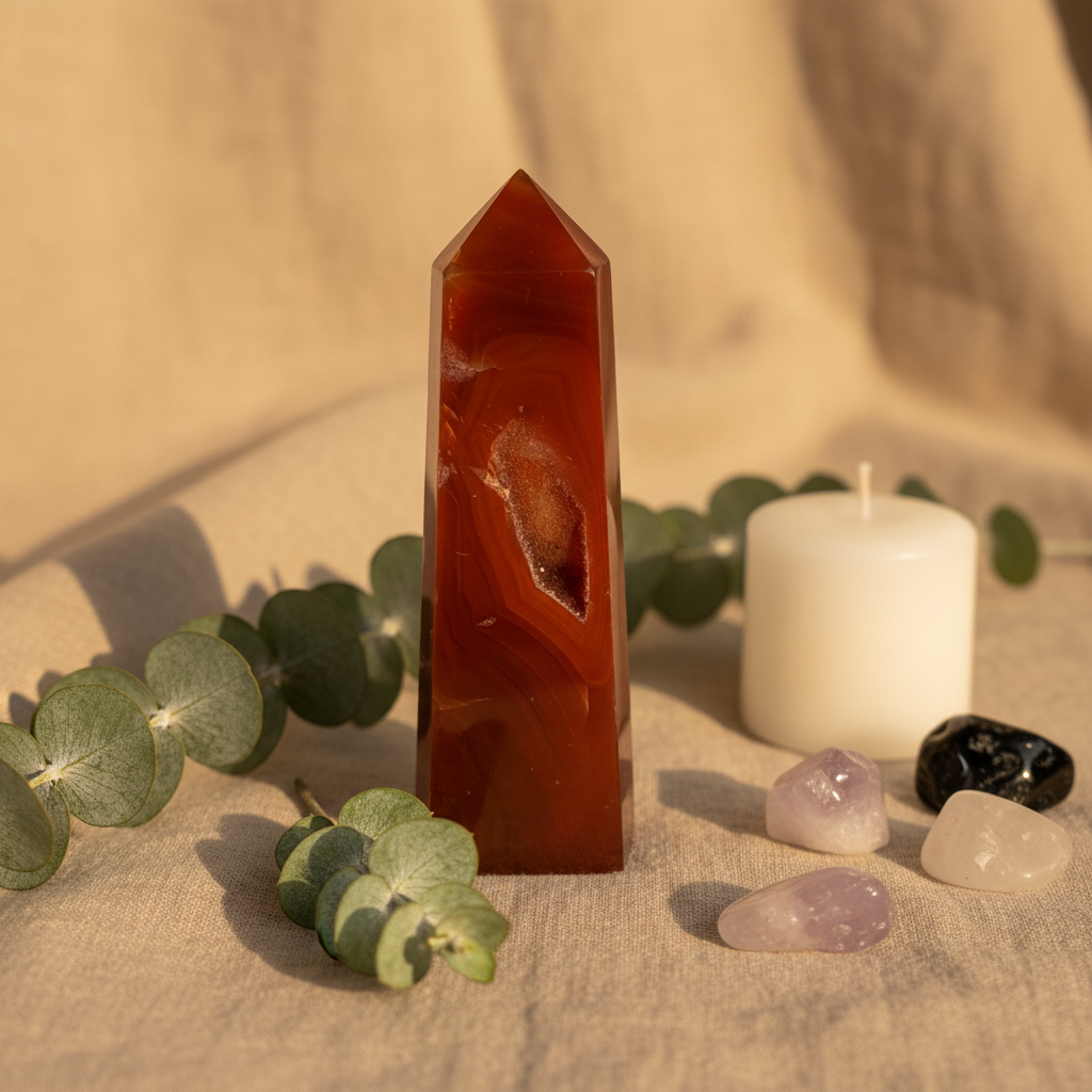 Carnelian Crystal Tower - Social Media