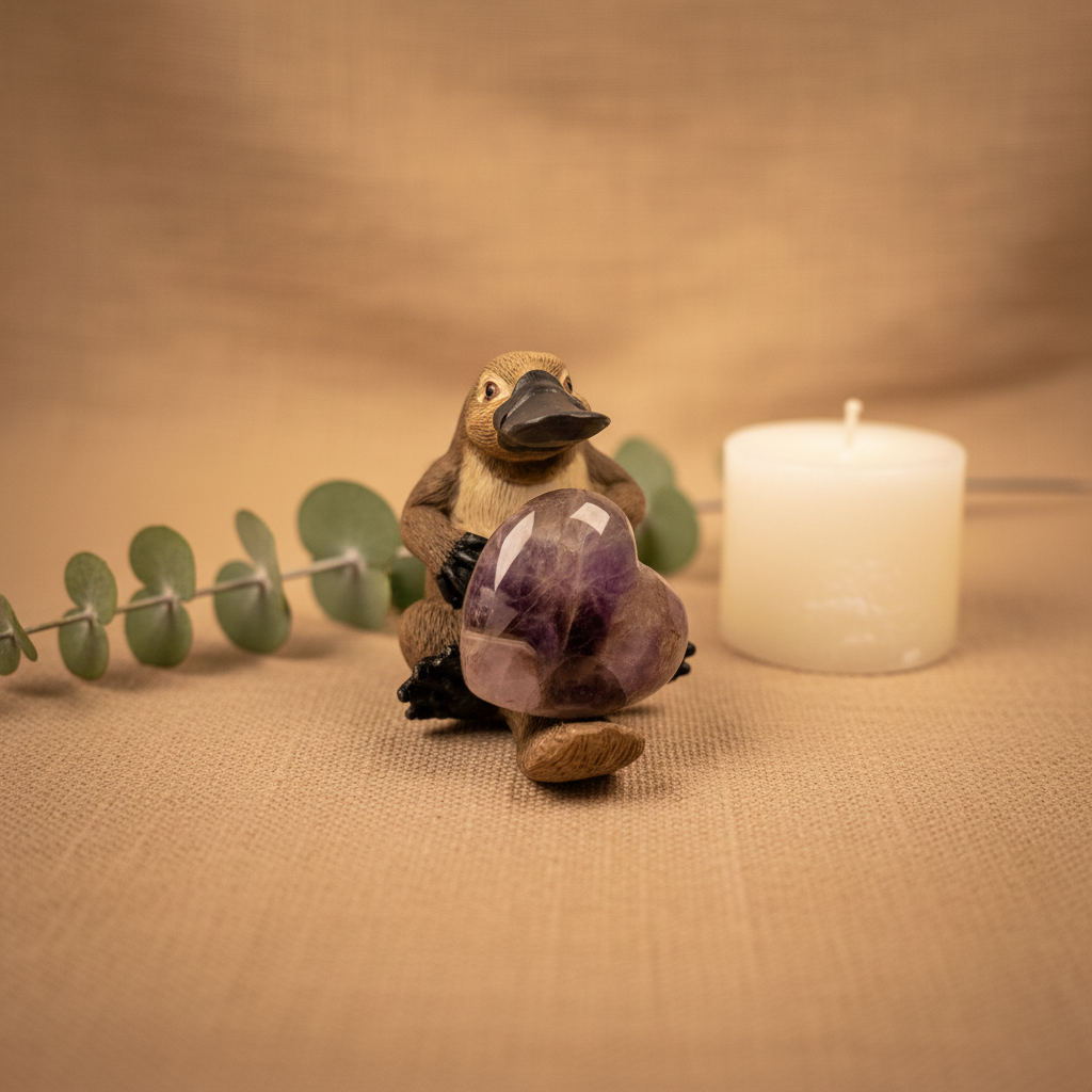 Chevron Amethyst Heart Platypus - Social Media
