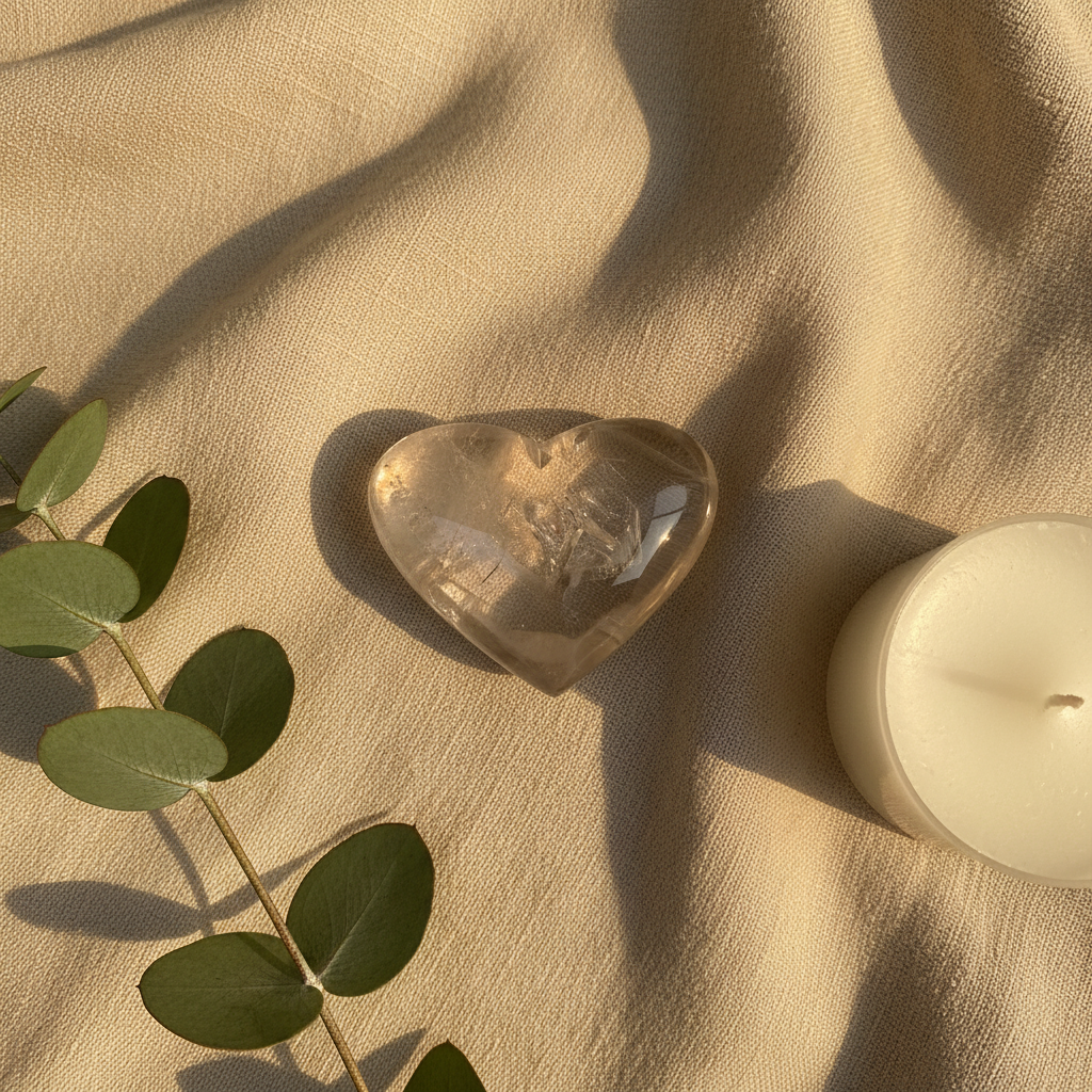 Clear Quartz Phantom Heart - Social Media