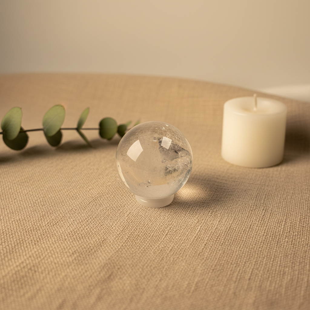 Clear Quartz Phantom Sphere - Social Media