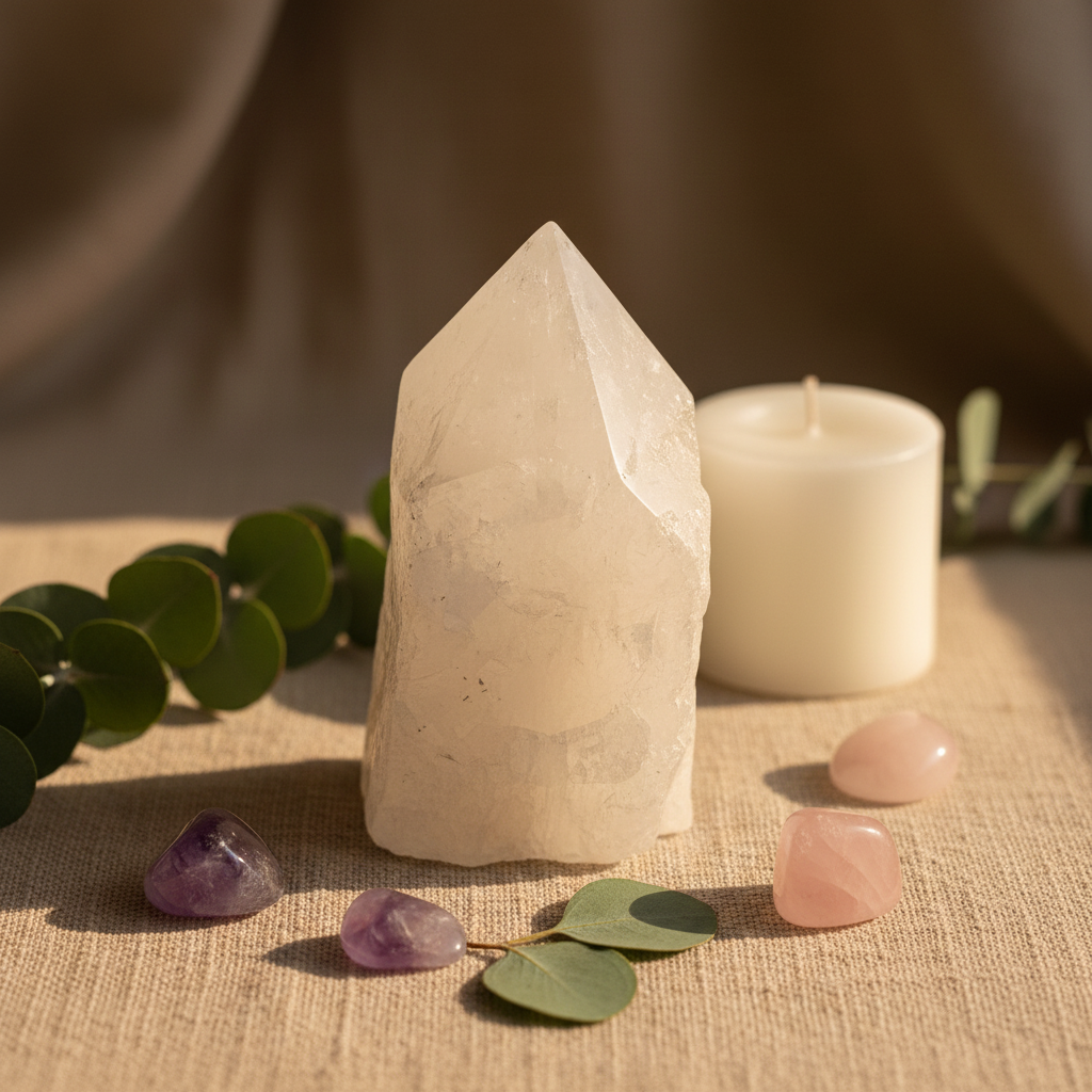 Clear Quartz Raw Point - Social Media