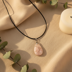 Flower Agate Crystal Teardrop Necklace - Linen Lifestyle
