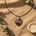Fluorite Crystal Heart Pendant - Linen Lifestyle