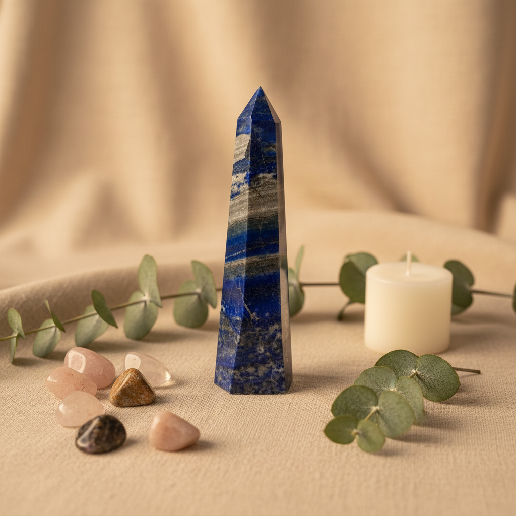 Lapis Lazuli Crystal Tower - Social Media