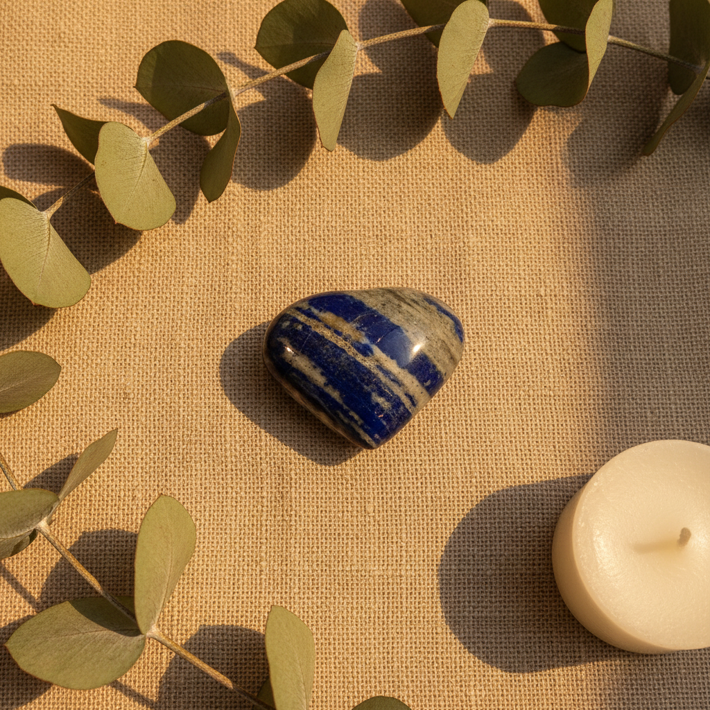 Lapis Lazuli Heart Crystal - Social Media