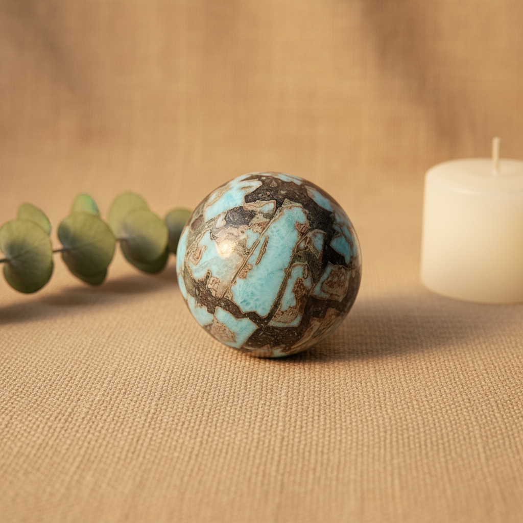 Larimar Crystal Sphere - Social Media