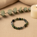Moss Agate Bead Bracelet - Social Media
