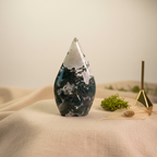 Moss Agate Crystal Flame
