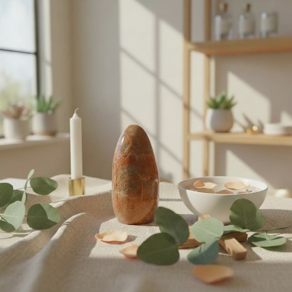 Peach Moonstone – Linen & Eucalyptus