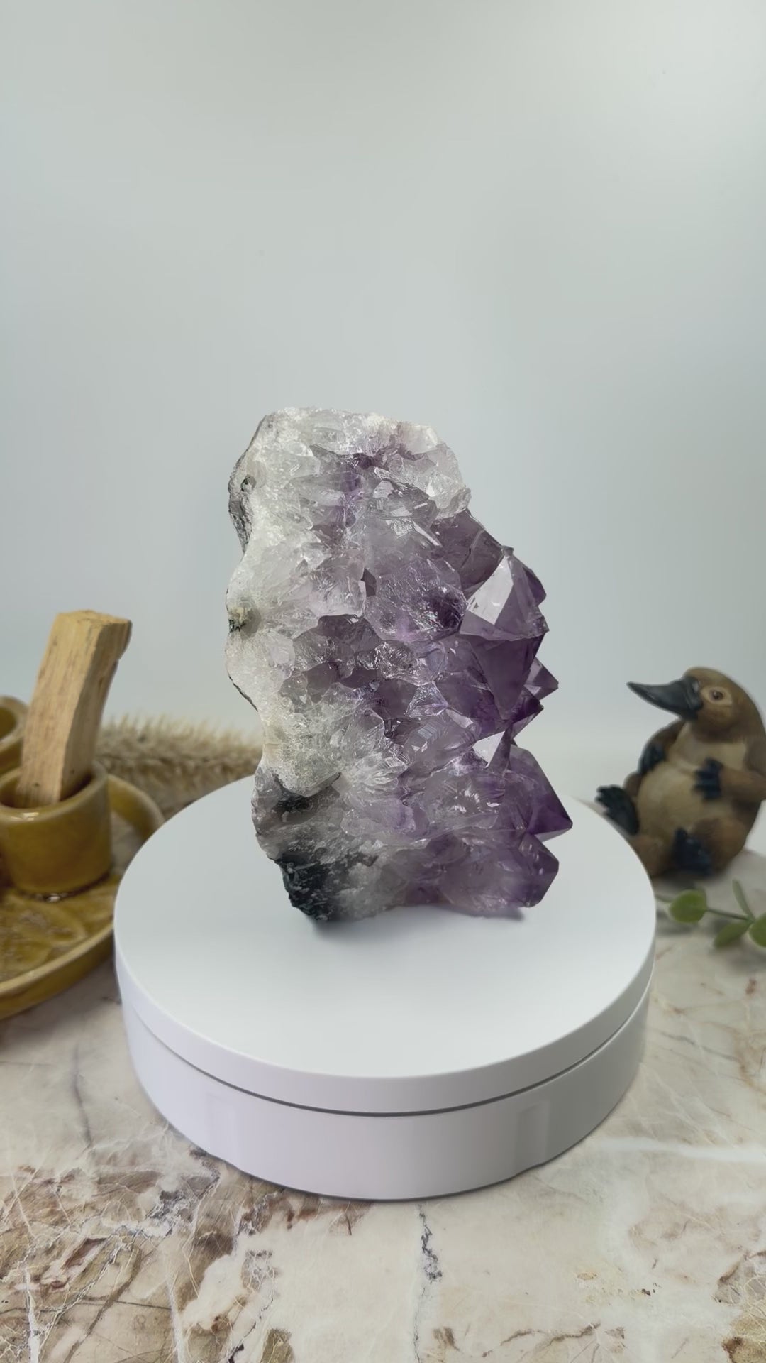 Natural Amethyst Crystal Cluster Specimen