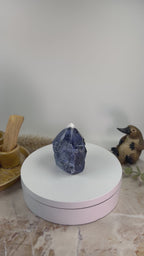 Natural Sodalite Crystal Polished Point & Raw Base