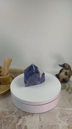 Natural Sodalite Crystal Polished Point & Raw Base