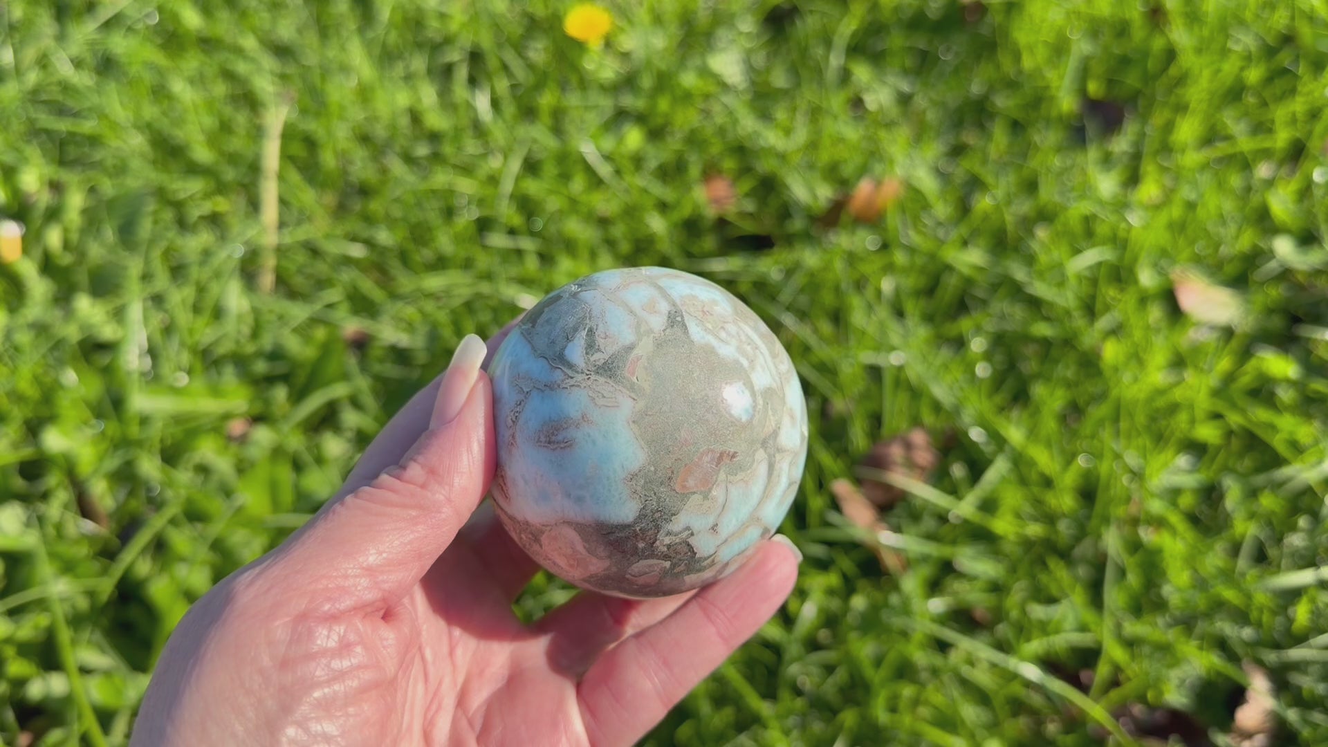 Polished Natural Larimar Sphere