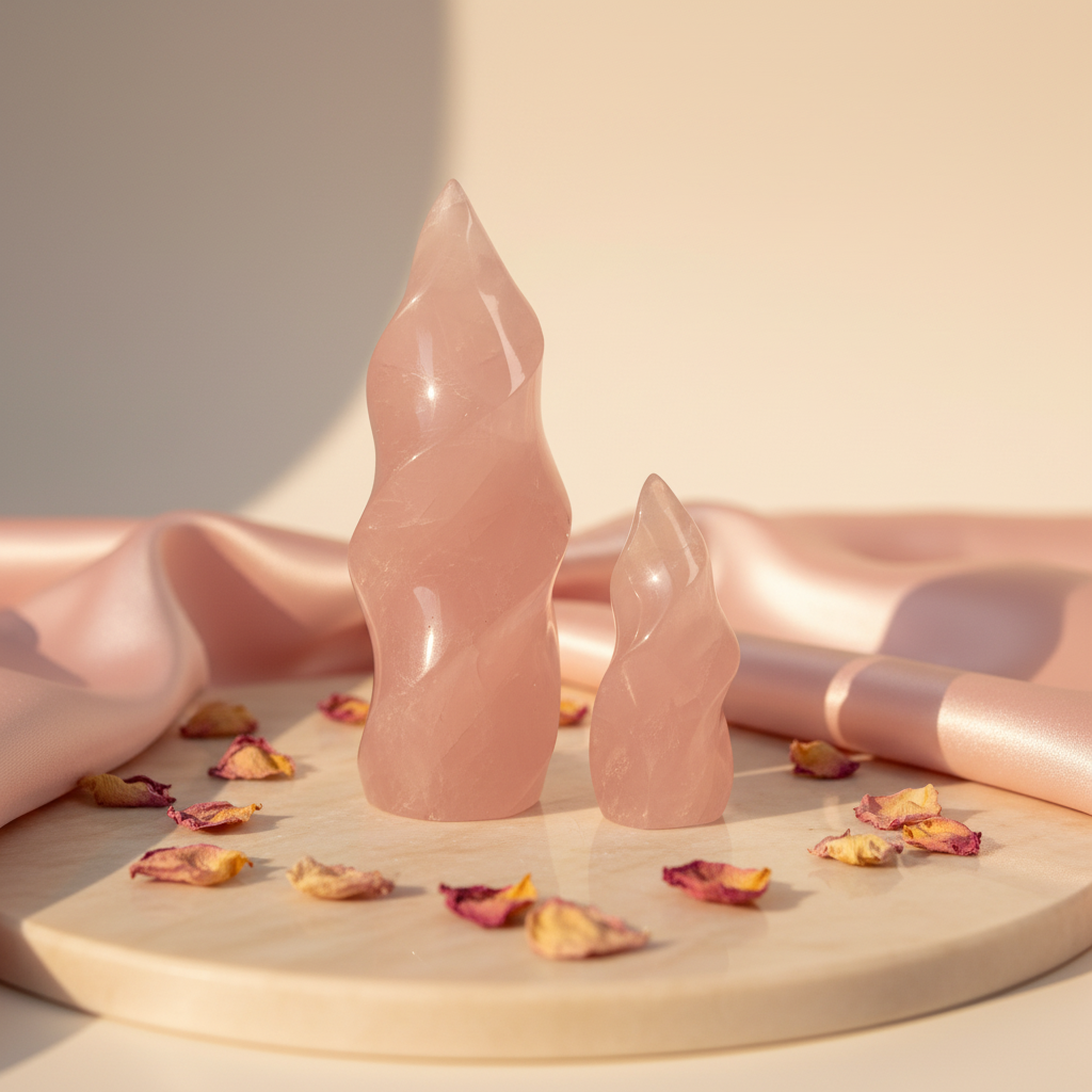 Rose Quartz Spiral Flame - Small & Large Social Post