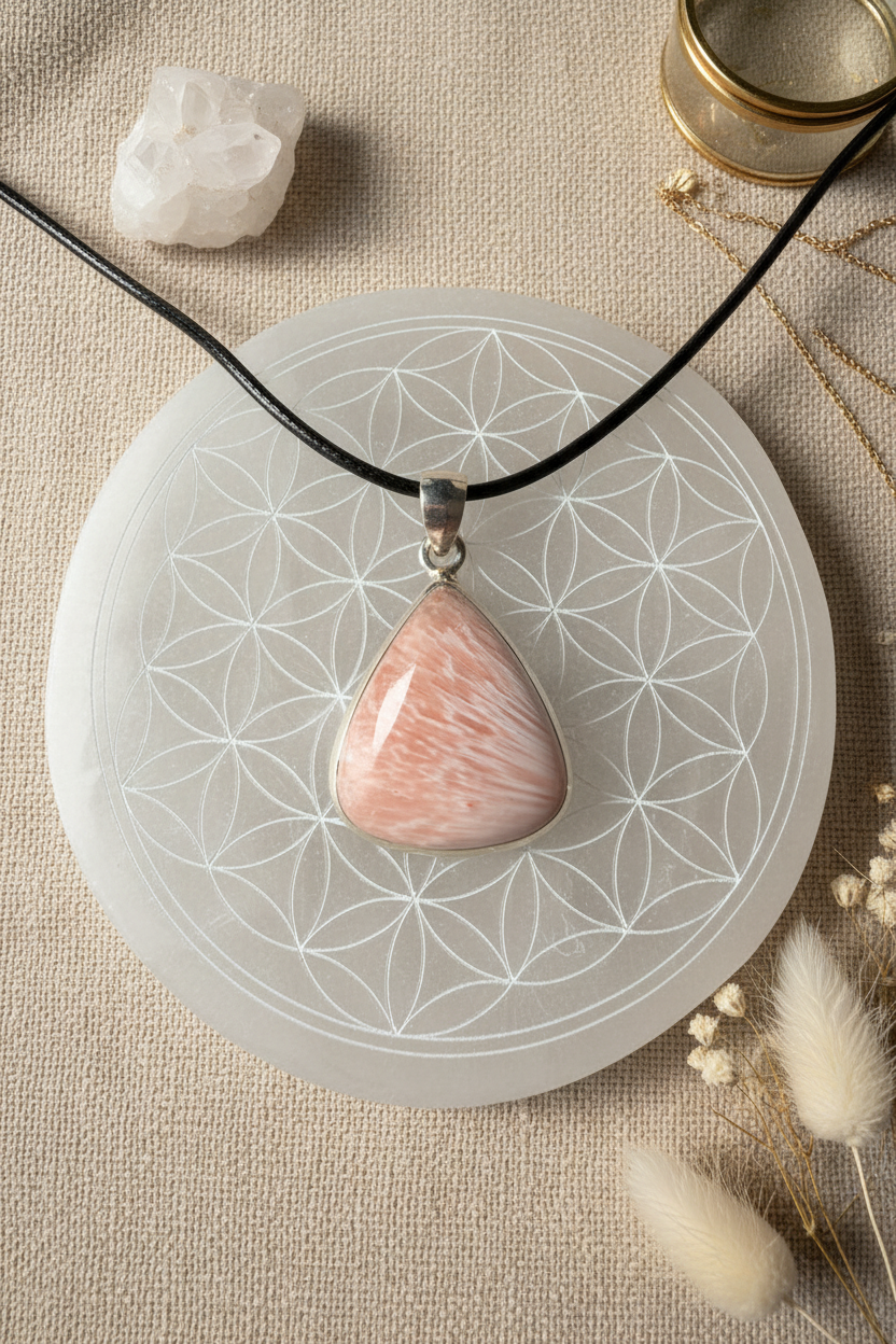 Scolecite Crystal Pendant Necklace