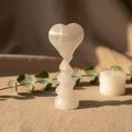 Selenite Heart Sculpture - Social Media
