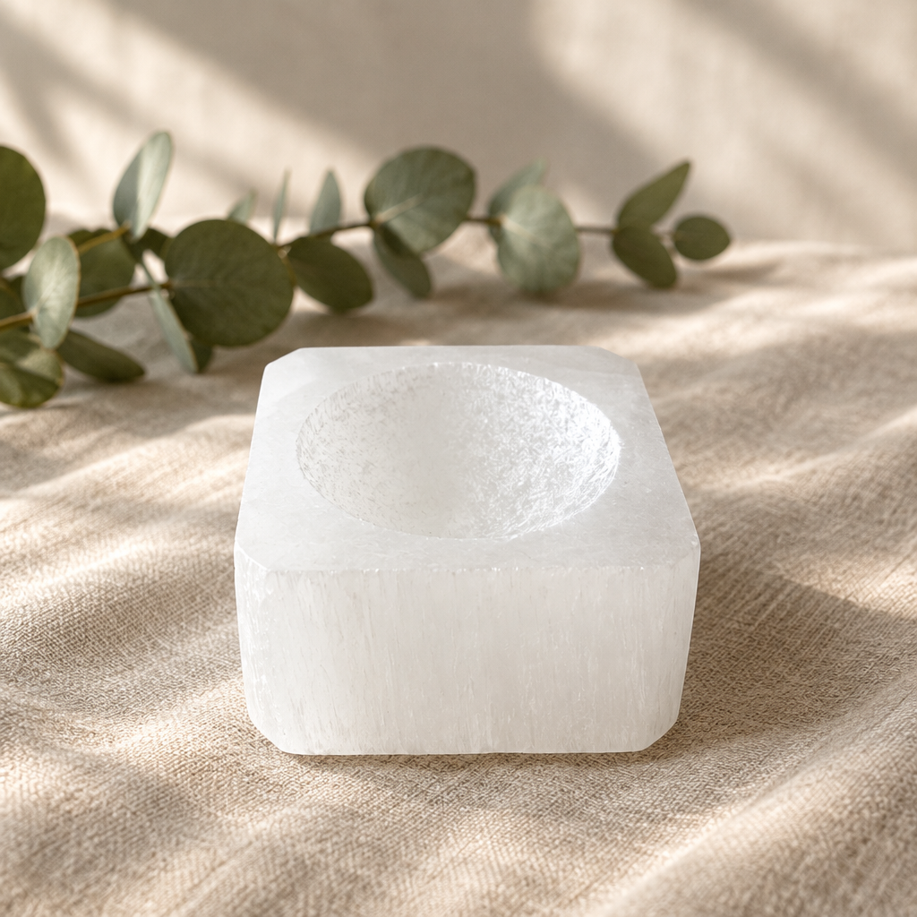 Styled image of the selenite sphere holder