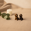 Tigers Eye Crystal Dog Carvings - Warm Linen Lifestyle